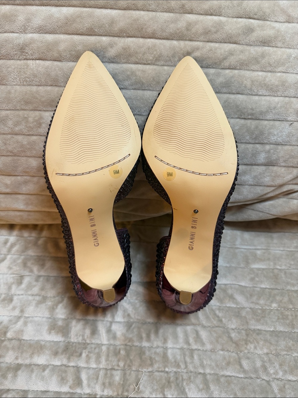 Gianni Bini Plum Crystal-Studded Pointed Pumps - Picture 5 of 7